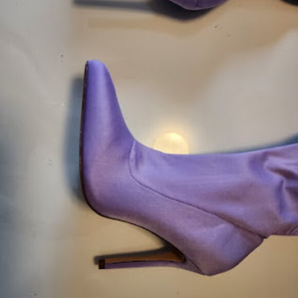 Liliana Purple Thigh-High Heeled Boots - Picture 6 of 7